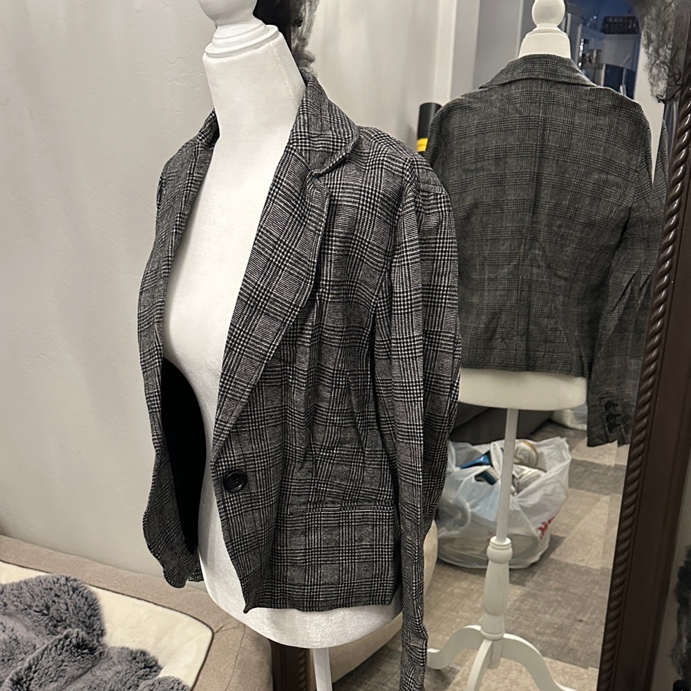 MICHAEL Michael Kors Charcoal Checkered Blazer